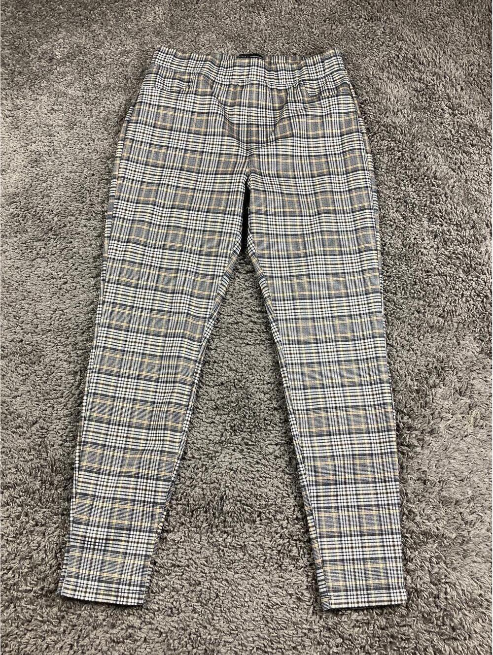 Sanctuary x Anthropologie Pull-On Pants Women's Plaid Slim Stretch Sz M